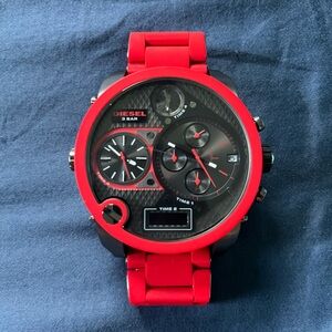 DIESEL MEN’s WATCH- STYLISH RED, Like New